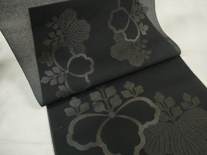 平和屋着物＊夏物 名古屋帯 帯反物 黒共帯 紗 桐 逸品 未使用 DAAW7823zzz