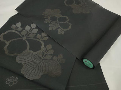 平和屋着物＊夏物 名古屋帯 帯反物 黒共帯 紗 桐 逸品 未使用 DAAW7823zzz