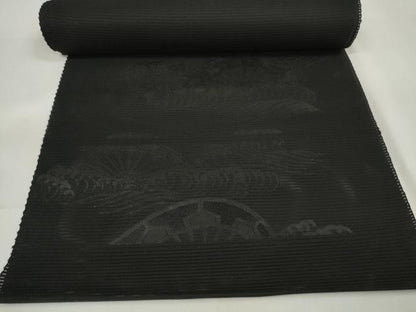 平和屋着物＊夏物 名古屋帯 帯反物 絽 立波片輪車文 逸品 未使用 DAAW7824zzz