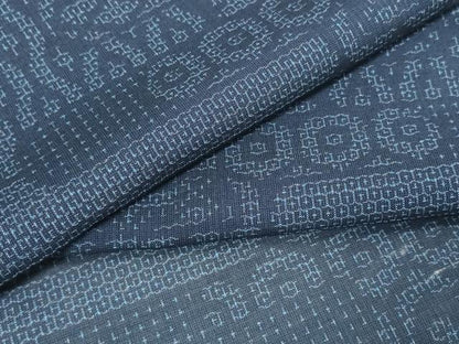 平和屋着物＊夏物　結城紬　夏結城　反物　着尺　80亀甲　霞亀甲文　証紙付き　逸品　未使用　DAAW7826zzz