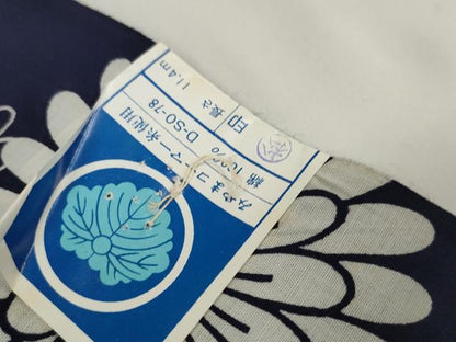 平和屋着物∴夏物 浴衣 反物 着尺 片輪車花文 コーマ糸使用 綿 逸品 未使用 DAAW7882zzz