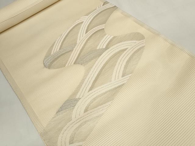 平和屋着物＊夏物 西陣 名古屋帯 帯反物 絽綴れ 流水文 銀糸 証紙付き 逸品 未使用 DAAW7893zzz