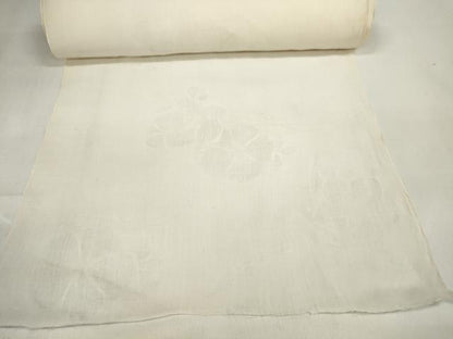 平和屋着物＊夏物 長襦袢 反物 着尺 芝花紋紗 生成り色 綿麻 逸品 未使用 DAAW7922zzz