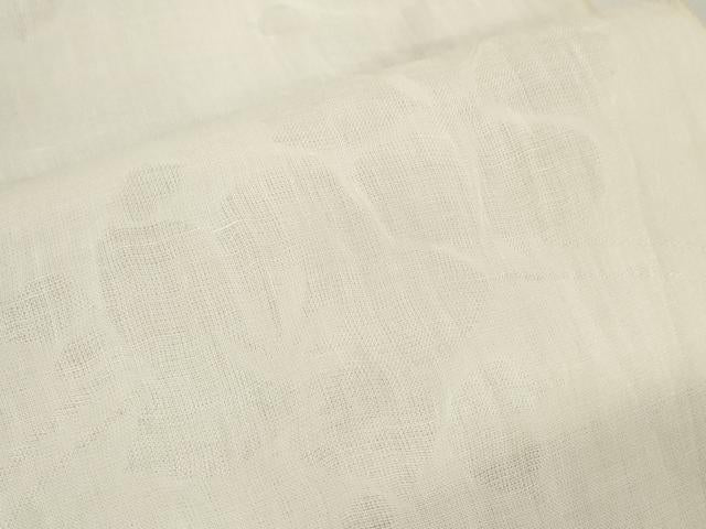 平和屋着物＊夏物 長襦袢 反物 着尺 芝花紋紗 生成り色 綿麻 逸品 未使用 DAAW7922zzz