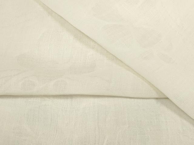 平和屋着物＊夏物 長襦袢 反物 着尺 芝花紋紗 生成り色 綿麻 逸品 未使用 DAAW7922zzz
