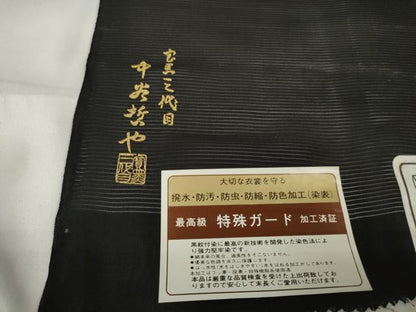 平和屋着物＊夏物 黒紋付 黒反物 着尺 絽 作家物 藍下黒染 逸品 未使用 DAAW7967zzz