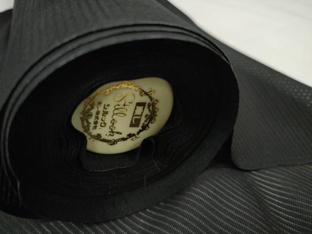 平和屋着物＊夏物 黒紋付 黒反物 着尺 絽 東レシルック 洗える着物 未使用 DAAW7968zzz