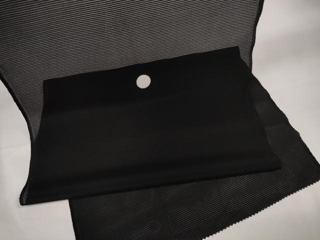 平和屋着物＊夏物 黒紋付 黒反物 着尺 絽 洗える着物 未使用 DAAW8002zzz