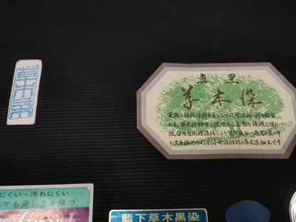 平和屋着物＊夏物 黒紋付 黒反物 着尺 駒絽 草木染 真黒 逸品 未使用 DAAW8003zzz