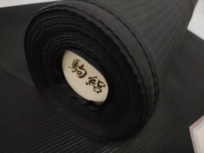 平和屋着物＊夏物 黒紋付 黒反物 着尺 駒絽 草木染 真黒 逸品 未使用 DAAW8003zzz