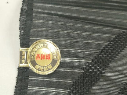 平和屋着物＊夏物　西陣　名古屋帯　帯反物　黒共帯　絽　吉祥文　証紙付き　逸品　未使用　DAAW8075zzz