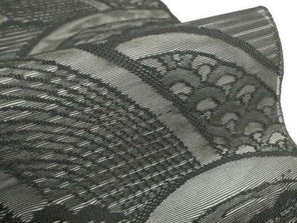 平和屋着物＊夏物　西陣　名古屋帯　帯反物　黒共帯　絽　吉祥文　証紙付き　逸品　未使用　DAAW8075zzz