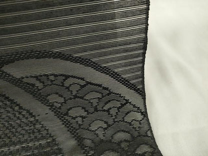 平和屋着物＊夏物　西陣　名古屋帯　帯反物　黒共帯　絽　吉祥文　証紙付き　逸品　未使用　DAAW8075zzz
