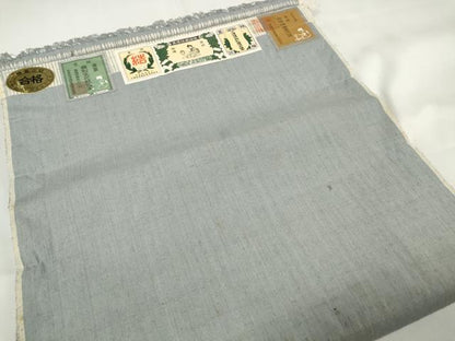 平和屋着物●本場結城紬　重要無形文化財　反物　着尺　豆がら茶色　証紙付き　逸品　未使用　DAAW8130zzz