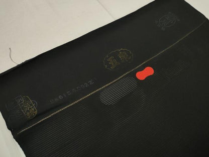 平和屋着物＊夏物 黒紋付 黒反物 着尺 五泉 甲州黒 紅下黒染 逸品 未使用 DAAW8153zzz