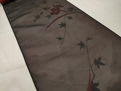 平和屋着物▽西陣 羽織・コート 反物 羽尺 スリーシーズン 春夏秋 紗 枝花文 逸品 未使用 DAAW8166zzz