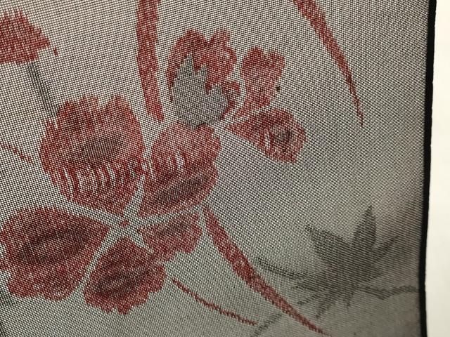 平和屋着物▽西陣 羽織・コート 反物 羽尺 スリーシーズン 春夏秋 紗 枝花文 逸品 未使用 DAAW8166zzz
