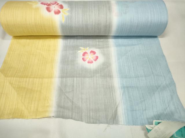 平和屋着物＊夏物　大正の浮世絵師　竹久夢二　夢二ロマン　浴衣　反物　着尺　夢二の詩　撫子間道　綿麻　逸品　未使用　DAAW8181zzz