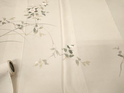 平和屋着物＊夏物 付下げ 反物 着尺 駒絽 五泉 友禅 枝花文 逸品 未使用 DAAW8187zzz