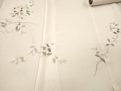 平和屋着物＊夏物 付下げ 反物 着尺 駒絽 五泉 友禅 枝花文 逸品 未使用 DAAW8187zzz