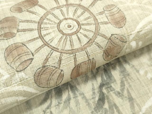 平和屋着物＊夏物 付下げ 反物 着尺 紗紬 手描き 渡橋枝垂れ柳 逸品 未使用 DAAW8188zzz