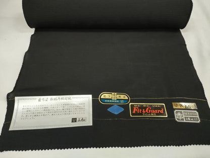 平和屋着物＊夏物 黒紋付 黒反物 着尺 駒絽 藍下黒染 逸品 未使用 DAAW8192zzz