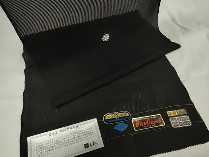平和屋着物＊夏物 黒紋付 黒反物 着尺 駒絽 藍下黒染 逸品 未使用 DAAW8192zzz