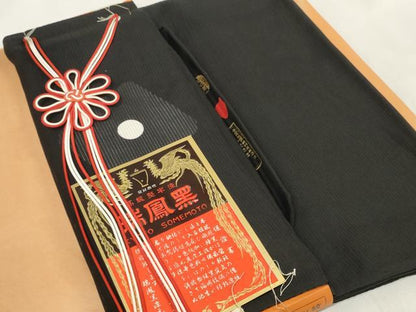 平和屋着物＊夏物 黒紋付 黒反物 着尺 壁絽 瑞鳳黒 逸品 未使用 DAAW8194zzz
