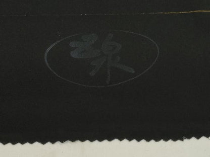 平和屋着物＊夏物　黒紋付　黒反物　着尺　駒絽　五泉　古代泥黒染　神光黒　逸品　未使用　DAAW8231zzz