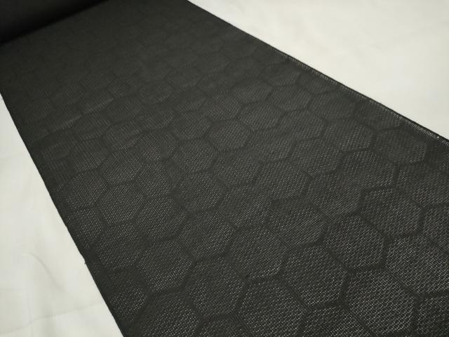 平和屋着物▽羽織・コート　西陣　反物　羽尺　スリーシーズン　春夏秋　塵除け　亀甲紋紗　黒地　逸品　未使用　DAAW8257zzz
