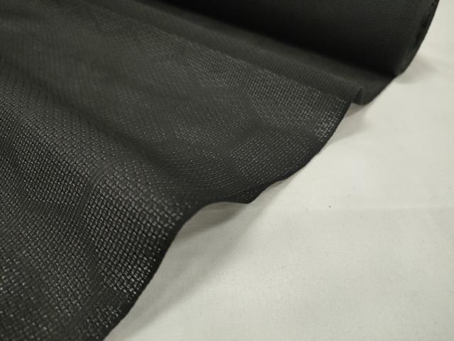 平和屋着物▽羽織・コート　西陣　反物　羽尺　スリーシーズン　春夏秋　塵除け　亀甲紋紗　黒地　逸品　未使用　DAAW8257zzz
