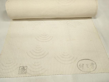 平和屋着物＊夏物 小紋 反物 着尺 絽 青海波紋紗 生成り色 伊と幸 逸品 未使用 DAAW8258zzz