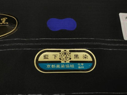 平和屋着物＊夏物 黒紋付 黒反物 着尺 絽 五泉 憲法染 神路黒 逸品 未使用 DAAW8269zzz