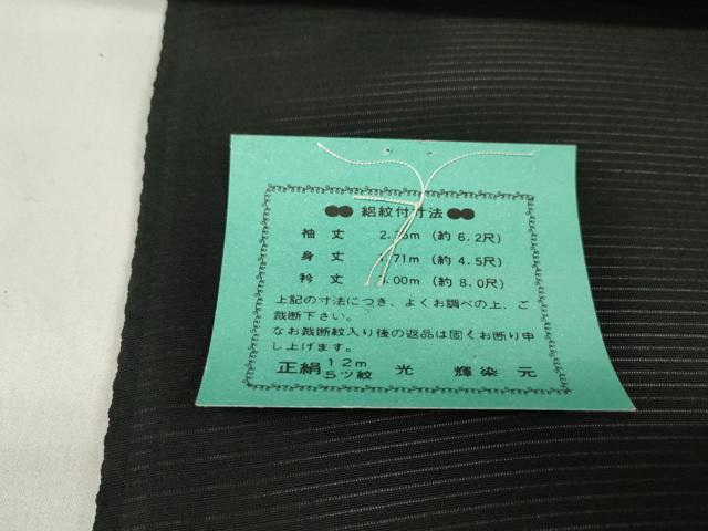 平和屋着物＊夏物 黒紋付 黒反物 着尺 駒絽 草木染 逸品 未使用 DAAW8270zzz