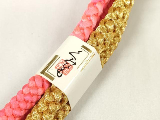 平和屋着物●和装小物　帯締め・帯揚げセット　組紐　振袖用　総絞り　金糸　逸品　未使用　DAAW8406zzz