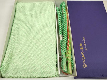 平和屋着物●和装小物 帯締め・帯揚げセット 振袖用 総絞り 金糸 逸品 未使用 DAAW8408zzz