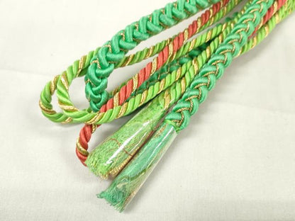 平和屋着物●和装小物 帯締め・帯揚げセット 振袖用 中抜き絞り 青海波 金糸 逸品 未使用 DAAW8410zzz