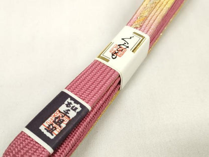 平和屋着物●和装小物　帯締め・帯揚げセット　手組紐　中抜き絞り　青海波　金糸　逸品　未使用　DAAW8414zzz