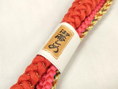 平和屋着物●和装小物　帯締め・帯揚げセット　柄絞り　菊　金糸　逸品　未使用　DAAW8430zzz