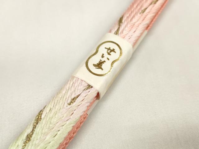 平和屋着物●和装小物 帯締め・帯揚げセット 柄絞り 菊青海波 組紐 金糸 逸品 未使用 DAAW8431zzz