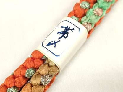 平和屋着物●和装小物 帯締め・帯揚げセット 振袖用 総絞り 花繋ぎ 手組紐 金糸 逸品 未使用 DAAW8434zzz