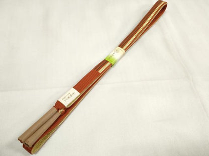 平和屋着物●和装小物 帯締め・帯揚げセット 遠山文 京のくみひも 金糸 逸品 未使用 DAAW8435zzz