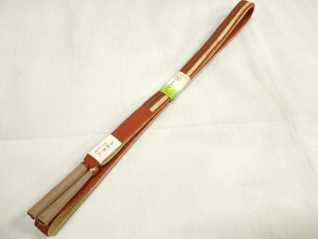 平和屋着物●和装小物 帯締め・帯揚げセット 遠山文 京のくみひも 金糸 逸品 未使用 DAAW8435zzz