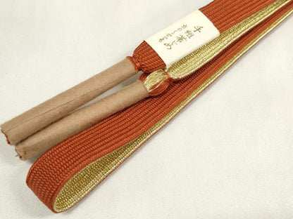 平和屋着物●和装小物 帯締め・帯揚げセット 遠山文 京のくみひも 金糸 逸品 未使用 DAAW8435zzz
