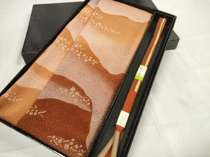 平和屋着物●和装小物 帯締め・帯揚げセット 遠山文 京のくみひも 金糸 逸品 未使用 DAAW8435zzz