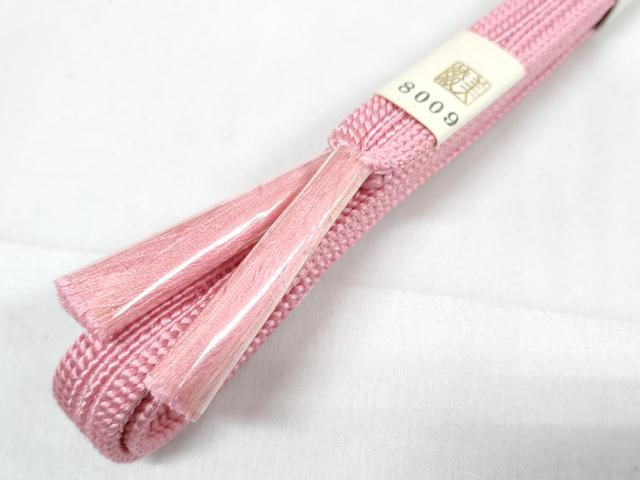 平和屋着物●和装小物　帯締め・帯揚げセット　ちりめん　桃色　組紐　逸品　未使用　DAAW8439zzz