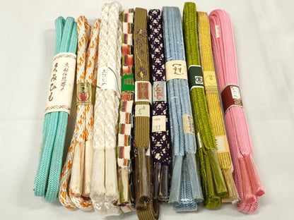 平和屋着物●和装小物　帯締め10本セット　組紐　高麗組　冠組　金糸　高島屋扱い　逸品　未使用　DAAW8490zzz