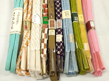 平和屋着物●和装小物　帯締め10本セット　組紐　高麗組　冠組　金糸　高島屋扱い　逸品　未使用　DAAW8490zzz