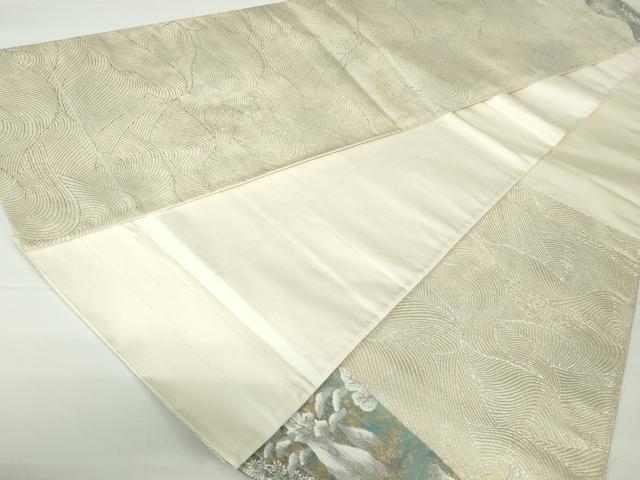 平和屋着物◎六通柄袋帯 立波樹林文 銀糸 正絹 逸品 DAAW8650qa