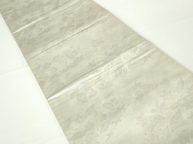 平和屋着物◎全通柄袋帯　唐織　作家物　葉尽くし　太鼓鼓　ワンポイント　金糸　正絹　逸品　DAAW8654qa